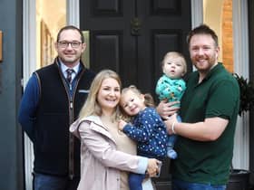 Left to right: James Davies, Chief Executive of The Wigley Group, Katie Blay, daughter Izzy, son Alex and Matt Blay. Photo supplied