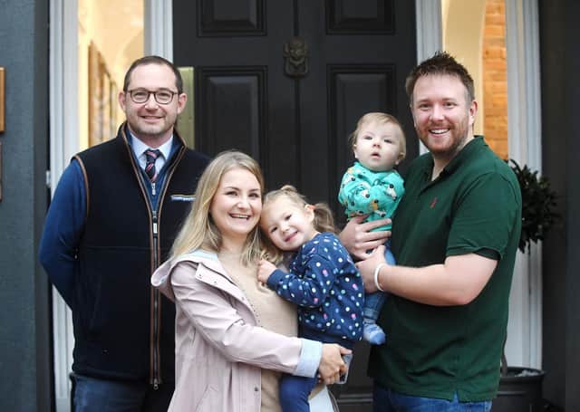 Left to right: James Davies, Chief Executive of The Wigley Group, Katie Blay, daughter Izzy, son Alex and Matt Blay. Photo supplied