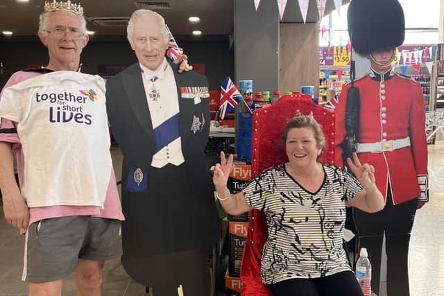 Former High Sheriff of Warwickshire David Kelham with Jo Gately at the Leamington Morrisons store. Photo supplied