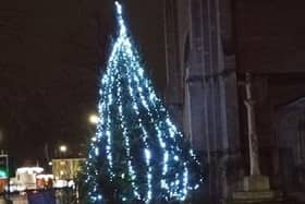 The Christmas tree outside St Andrew's Church.