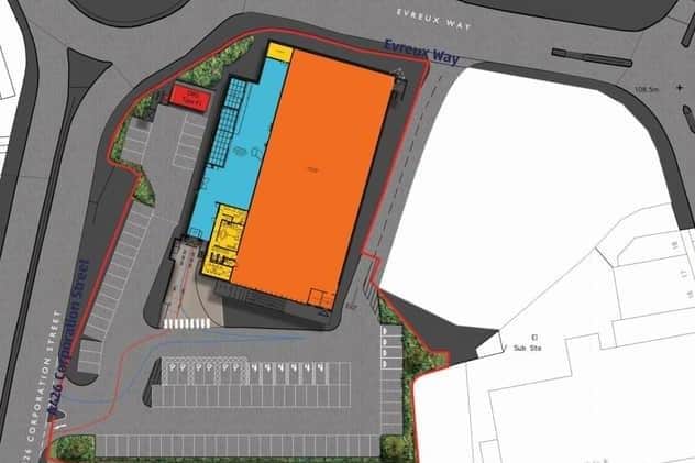 A plan of the proposed store included as part of Aldi's consultation last summer.