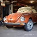 The 1979 Volkswagen Beetle Karmann Cabriolet in the garage in which it was stored.