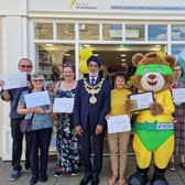 Staff and volunteers from the Air Ambulance charity shop in Warwick with the Mayor of Warwick, Cllr Parminder Singh Birdi. Photo supplied