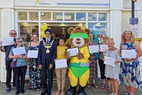 Staff and volunteers from the Air Ambulance charity shop in Warwick with the Mayor of Warwick, Cllr Parminder Singh Birdi. Photo supplied