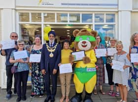 Staff and volunteers from the Air Ambulance charity shop in Warwick with the Mayor of Warwick, Cllr Parminder Singh Birdi. Photo supplied