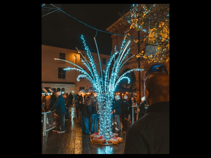 One of the town's light installations.