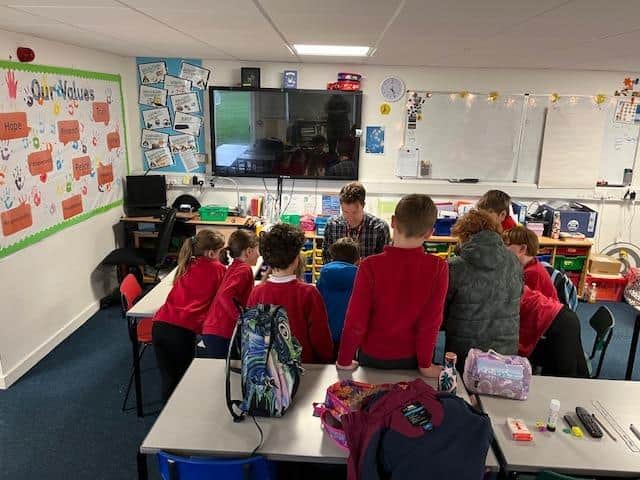 Angus Baskerville has been holding magic workshops at Cubbington C of E Primary School. Photo supplied