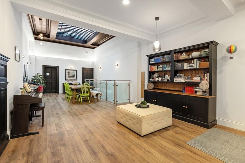 The open plan dining area and living area.