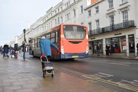 A Stagecoach bus on the Parade in Leamington. Photo by Alex Green