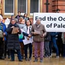 Saturday November 18th, 2023. Justice For Palestinians - Leamington Spa held a 1 hour vigil out side the Leamington Spa Town Hall from 1100 AM to 1200 noon. Photo credit: David Hastings.