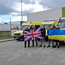 Oliver Ansell-Hodges and other volunteers who drove an ambulance and two SUVs as part of a convoy from Leamington to Poland to help war torn Ukraine