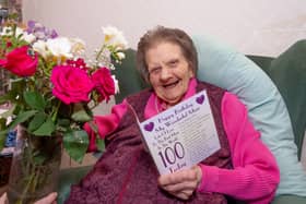 Margaret White, who has lived in Landsdowne Street in Leamington for 63 years, turned 100 today (Thursday, February 15). Photo by Mike Baker.