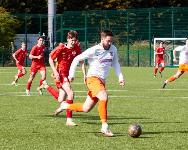 Charlie Whiteside scored in Borough's 4-3 win over ProChance on Saturday in the Leicestershire Senior League Premier Division   Picture by Brian Dainty