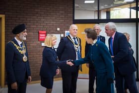 Chief Executive of Warwickshire County Council, Monica Fogarty, meets Princess Anne at the conference. Photo supplied