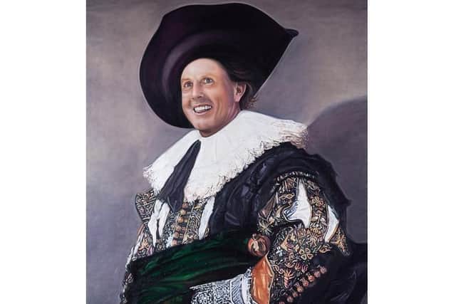 The Laughing Calf-alier... Matt's stunning piece capturing golf great Phil Mickelson in the manner of the famous Frans Hals original.