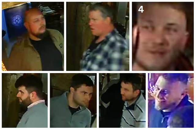 Police have released CCTV photographs of seven men they would like to speak to in connection to violent disorder that broke out in south Warwickshire last month.