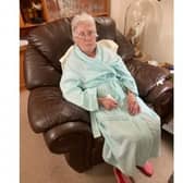 Lilian Delday is now at home and recovering after a hip replacement operation. She had suffered a fall in her kitchen and had to wait for more than ten hours for an ambulance. Picture supplied.