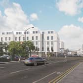 An artist's impression of the new flats.