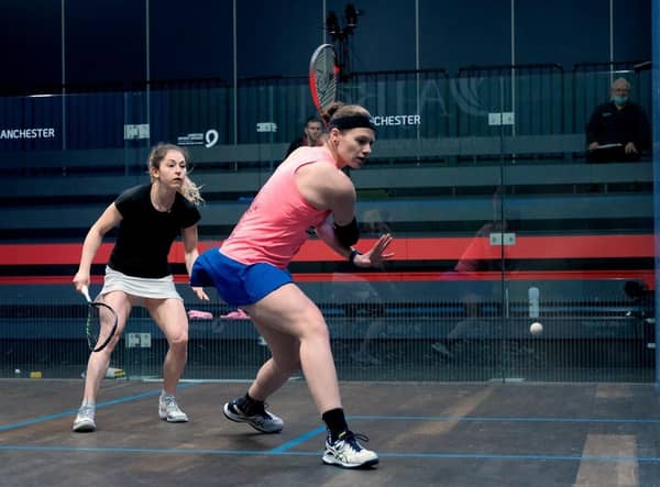 Kenilworth's Sarah-Jane Perry in the 2021 England Championships  Picture Professional Squash Association