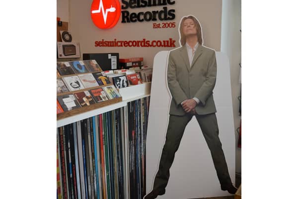 A life-size cutout of David Bowie is being raffled off in Leamington - with the proceeds going to charity.