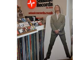 A life-size cutout of David Bowie is being raffled off in Leamington - with the proceeds going to charity.
