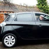 Bob Sherman driving one of the Renault Zoe Cars for the Harbury e-Wheels scheme. Picture submitted.