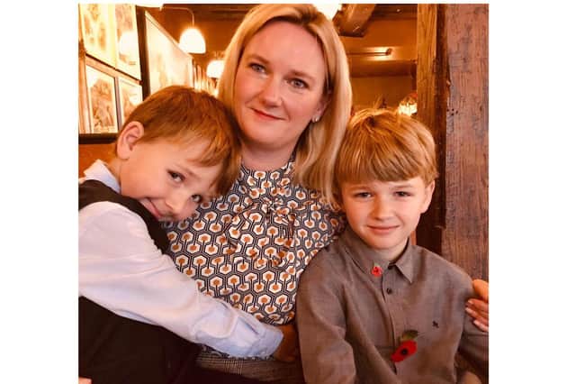 Pia Howe, who runs Toddle About Warwickshire, with her two sons. Photo supplied