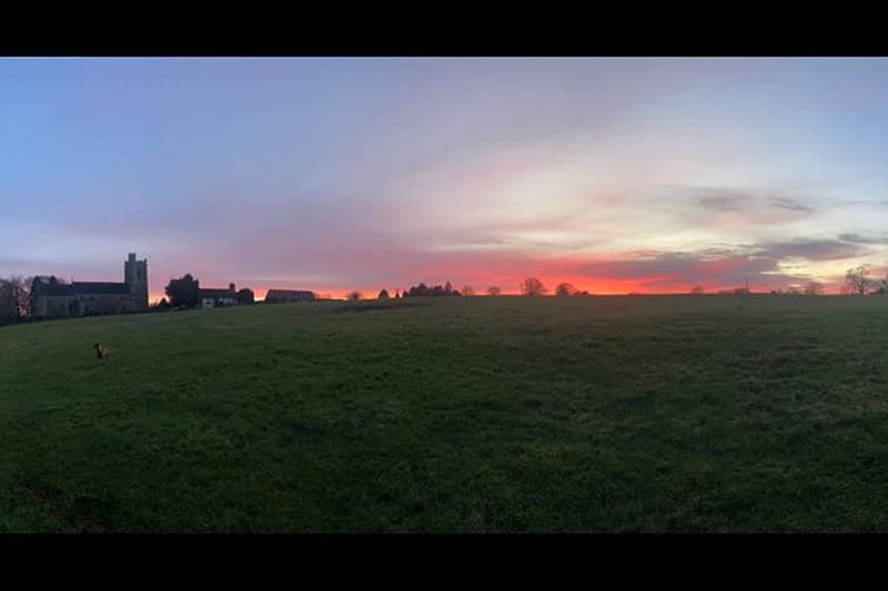 The beautiful sunset over the Rugby area on Sunday February 5, taken by Ian Malcolm