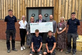 Staff and students from Moreton Morrell College with representatives from Persimmon Homes