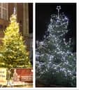 L/R: The Leamington and Whitnash Trees of Light 2024. Photos supplied.