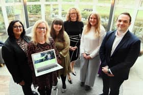 From the left, Rita Booth (Innovate UK Business Growth), Katherine Attreed (AtKat Marketing), Laura Delahunty (Coventry and Warwickshire Growth Hub), Isobel Woods (Warwickshire County Council), Cllr Ella Billiald (Warwick District Council) and Mark Wisniewski (UWSP)