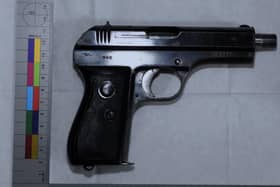 A self-loading pistol with magazine and eight rounds of ammunition was discovered. (Image: National Crime Agency).
