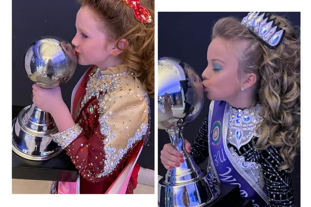 Sinead (left) willow (right) celebrating their wins
