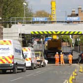 Network Rail replaced the railway bridge over the A445 as part of a £2.4m investment for passenger and freight services between Nuneaton and Leamington.
The new structure, which has been built in recent weeks at the nearby Potterton Sports Fields, was driven down the A445 and lifted into place before the railway is reinstated above ready for trains to start running again on Tuesday April 19.