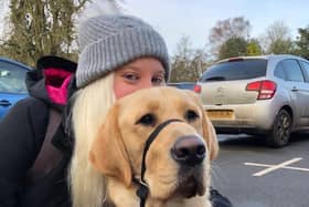 Harriet Pearce with guide dog Holden. Picture supplied.