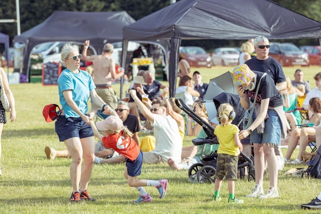 Families enjoy the fundraiser.