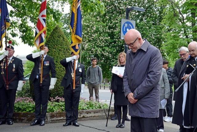 Photos of the service which took place at the war memorial at Euston Place in Leamington town centre on VE Day 80 yesterday (Thursday May 8).