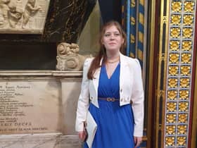 Nefeli Terzopoulou in Westminster Abbey. Photo supplied