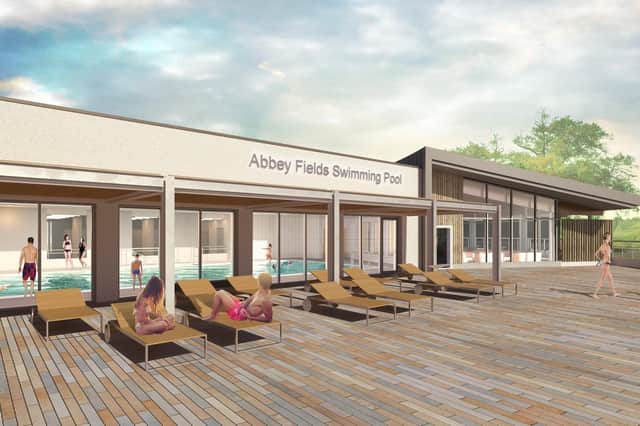 A CGI of the exterior of the planned new swimming pool at Abbey Fields in Kenilworth. Picture supplied.