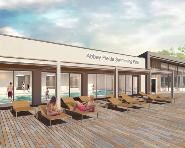 A CGI of the exterior of the planned new swimming pool at Abbey Fields in Kenilworth. Picture supplied.