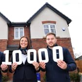 Myles Gorey, Megan Fitzsimons and Shane DeHayes launch the £10,000 Miller Homes Community Fund.