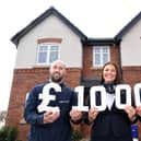 Myles Gorey, Megan Fitzsimons and Shane DeHayes launch the £10,000 Miller Homes Community Fund.