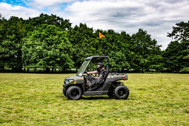 Young Driver is now offering ten to 14-year-olds off roading adventures in the Polaris Youth Ranger at Stoneleigh Park. Credit: Young Driver.