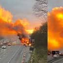 A lorry fire on the M1 has caused a closure and rush hour delays on Monday morning (December 16). Photo: Andy Maloney.