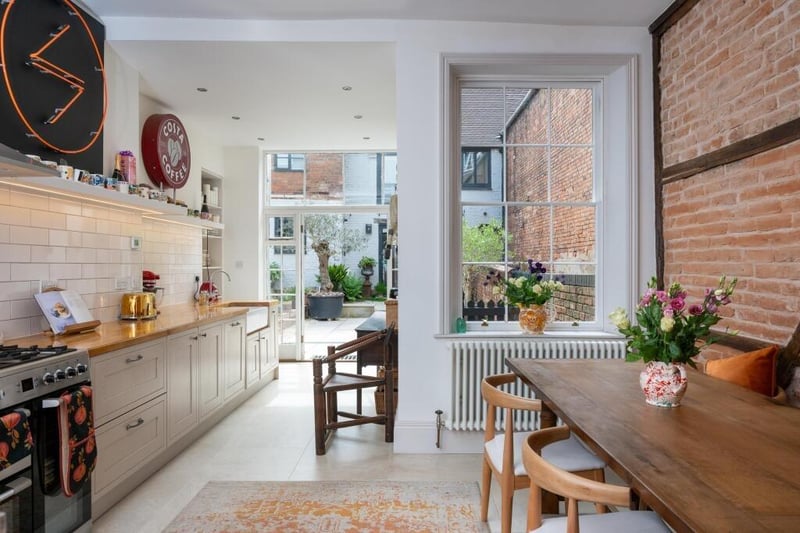 The kitchen, which leads to the back garden.