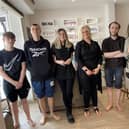 Fundraisers with the leg waxing team.