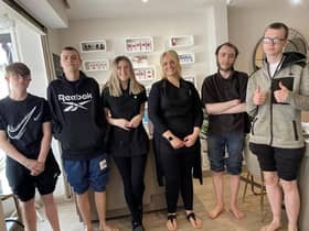 Fundraisers with the leg waxing team.