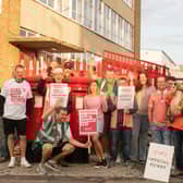 Royal Mail workers on strike in Rugby. Picture: Patrick Joyce.