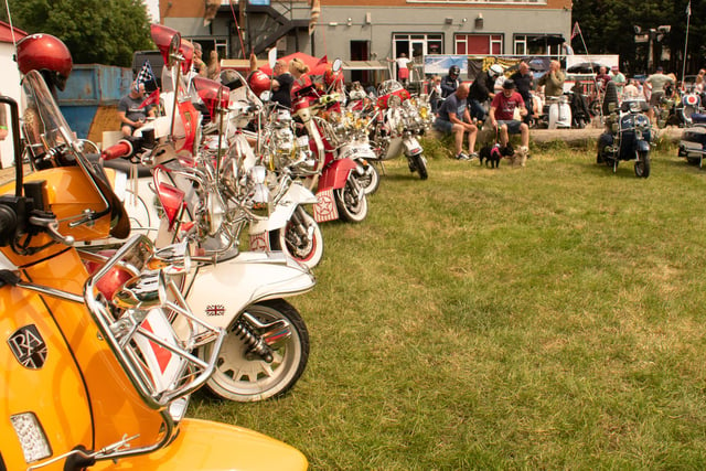 Some of bikes at the scooter rally.