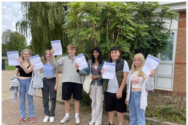 Pupils at Kenilworth School after opening their results. Photo by Kenilworth School